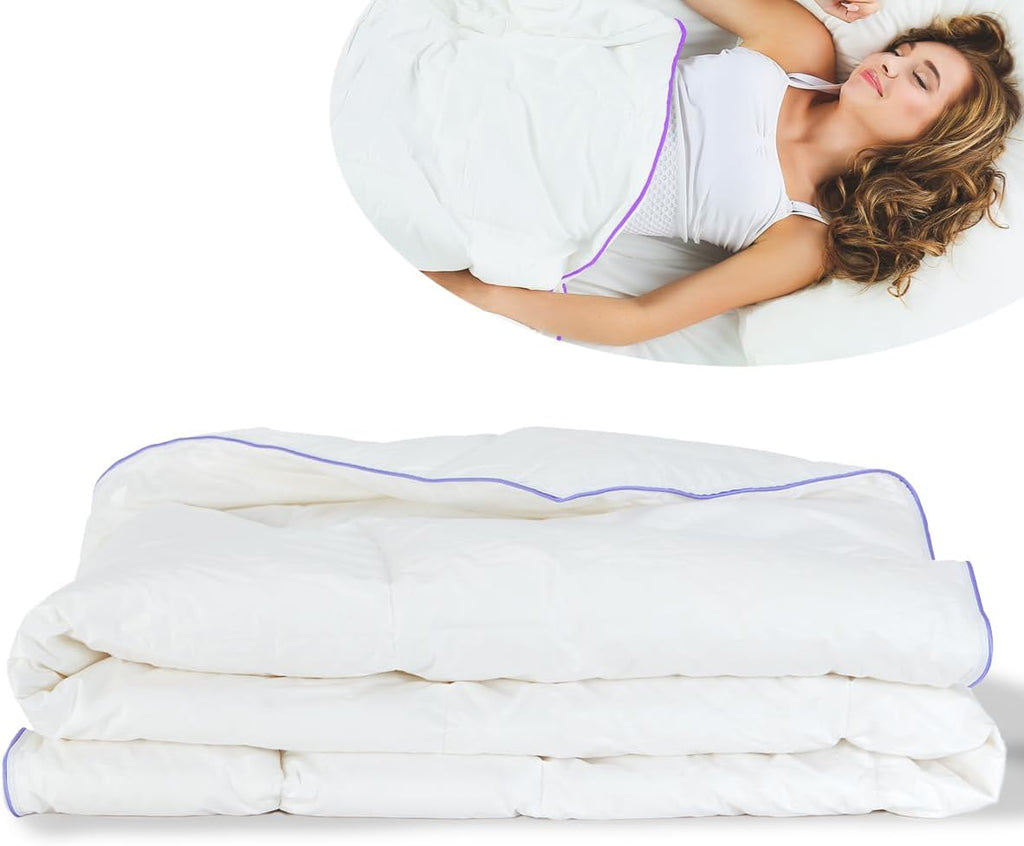 Handverlesene Daunen&Federn | 135x200 cm | Leicht (300g) Sommerdecke | Oeko-TEX® & NOMITE Zertifiziert