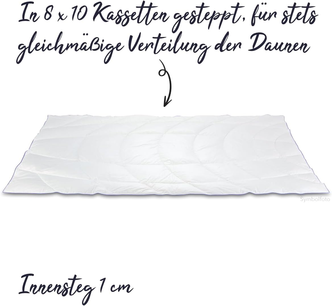 Handverlesene Daunen&Federn | 135x200 cm | Leicht (300g) Sommerdecke | Oeko-TEX® & NOMITE Zertifiziert