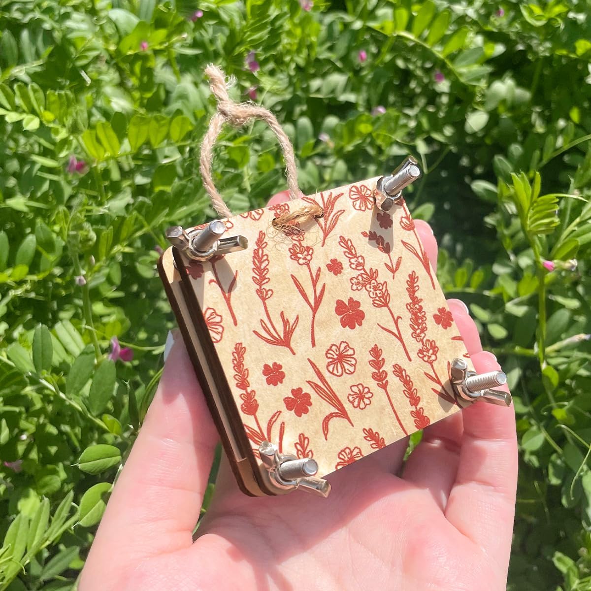 Mikroblumenpresse, kleine Blumenpresse, Taschenblumenpresse, Mini-Pflanzen-Erhaltungs-Kit für Kunst- und Handwerksliebhaber (Silber)