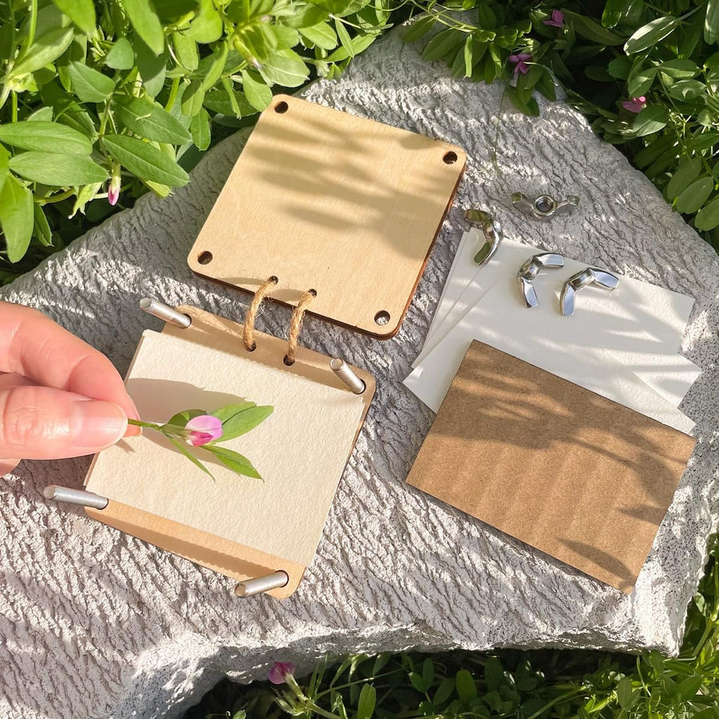 Mikroblumenpresse, kleine Blumenpresse, Taschenblumenpresse, Mini-Pflanzen-Erhaltungs-Kit für Kunst- und Handwerksliebhaber (Silber)